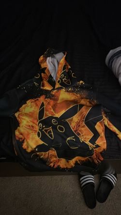 Pikachu tuff fire pull over for Size large Youth for your little pokemon lover