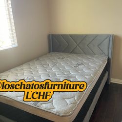 Queen size bed frame and mattress