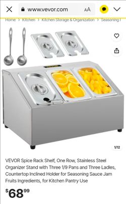 VEVOR Stainless Steel Countertop Condiment Organizer Stand