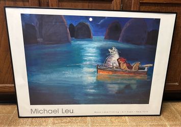 “ Moon Lake Fishing” Art Poster by Michael Leu