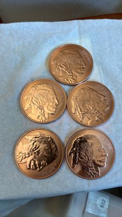 5 oz copper Coin featuring Liberty design.