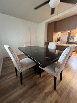 Marble Style Table With Chairs
