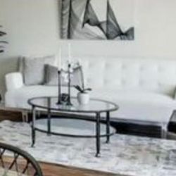 White Leather Couch 