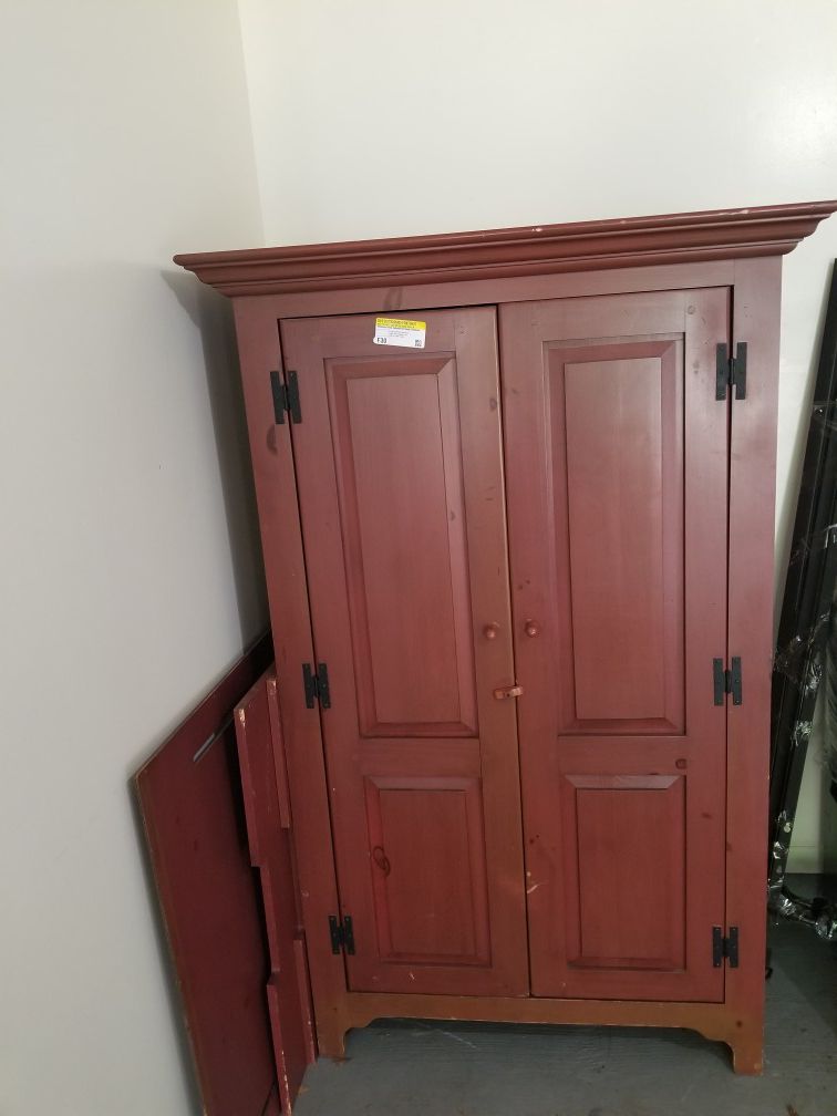 TV armoire 75.00end table and cocktail table 85.00 queen size bed frame 35 00