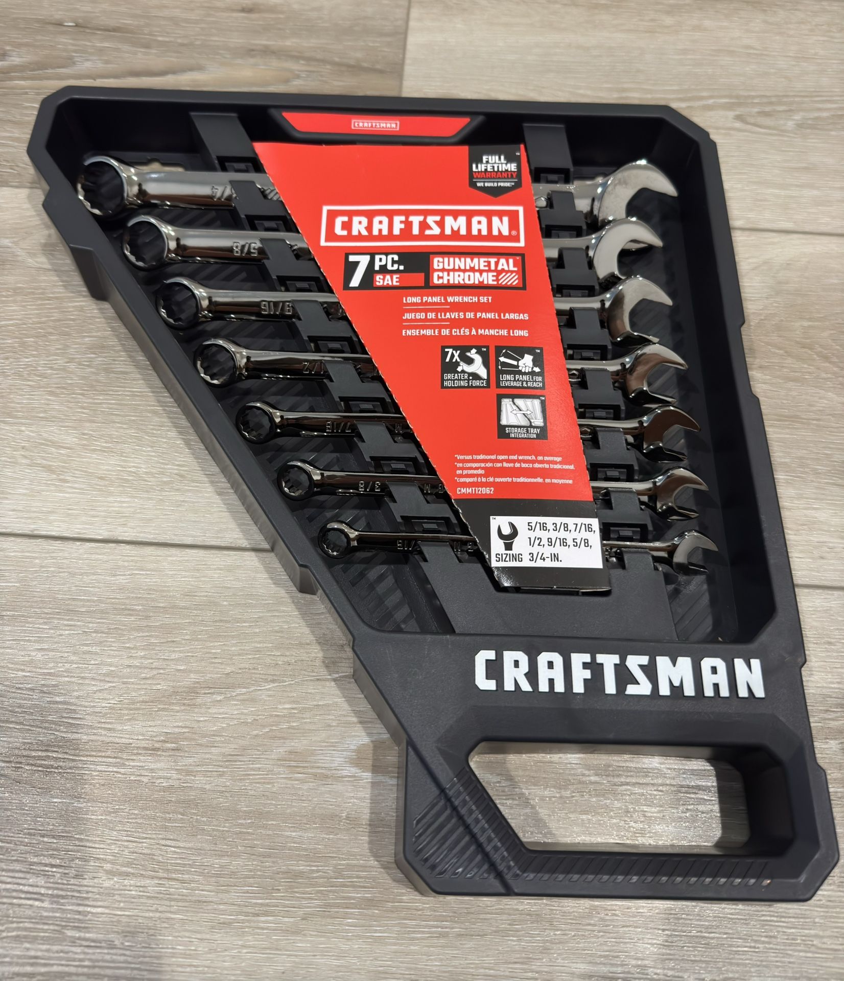 CRAFTSMAN Combination Wrench Set 7 Pieces SAE Gunmetal Chrome
