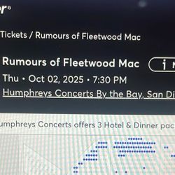 Fleetwood Mac Tickets, San Diego TONIGHT
