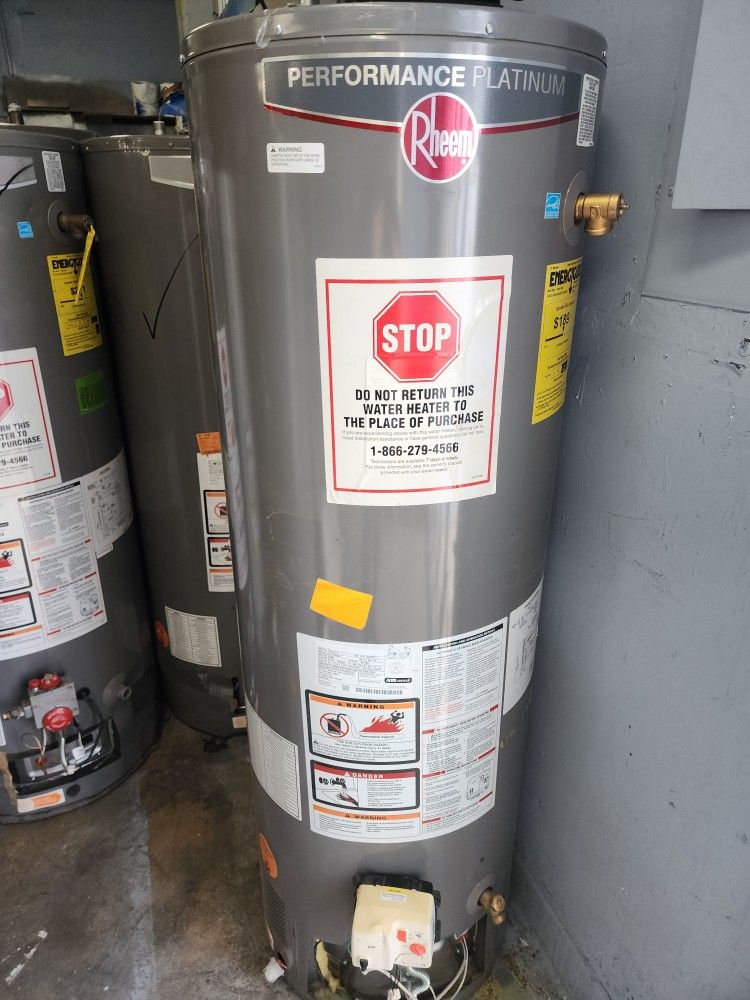 New Water Heater Rheem Performance Platinum Free Installation 