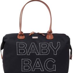Baby Diaper Bag Tote For Mom With Rhinestone Embellishment, Hospital Bag For Labor And Delivery