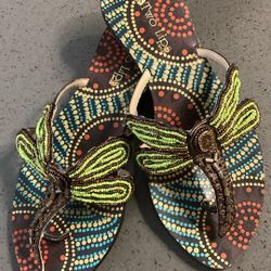 Two Lips Beaded Sandal , 7