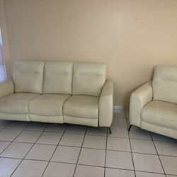 Leather Couch and Recliner 