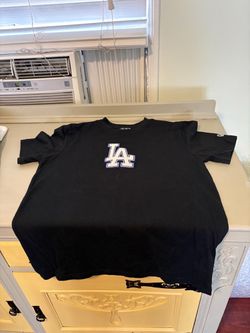 New Era Black T-Shirt with White & Blue LA Logo