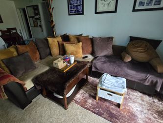 Free sectional couch! $75 for coffee table like new!