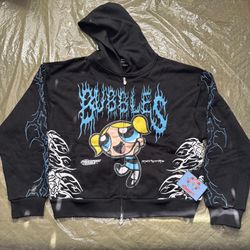 Civil Regime x Powerpuff Girls Bubbles Zip Up Hoodie - Size XL