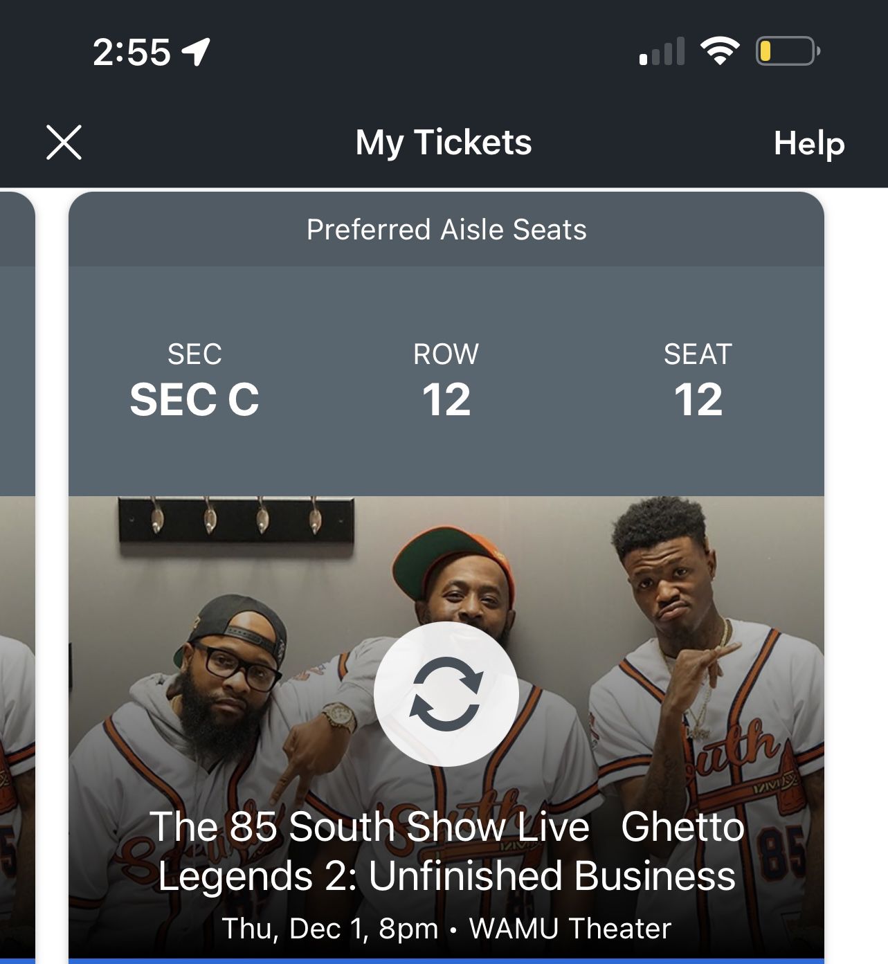85 South Show Seattle Tickets. Row 12