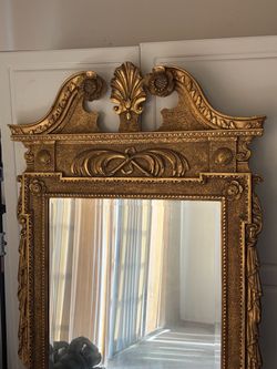 Incredible Antique Ornate Mirror (80lbs)