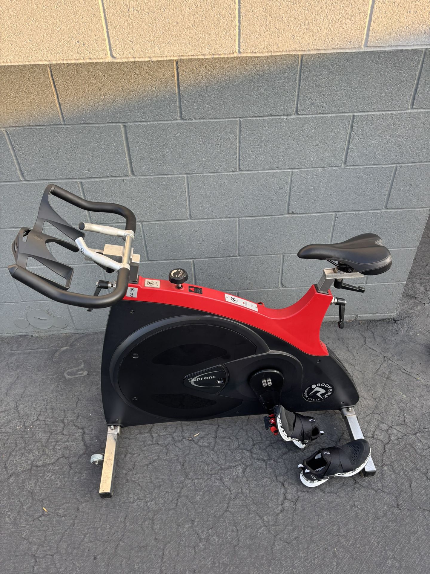 Body Bike Supreme Spin Exercise Bike With Shoes Included 