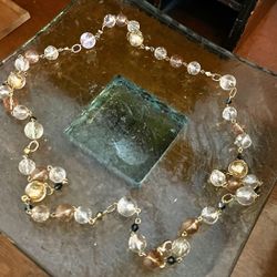 Gold And Crystal Necklace