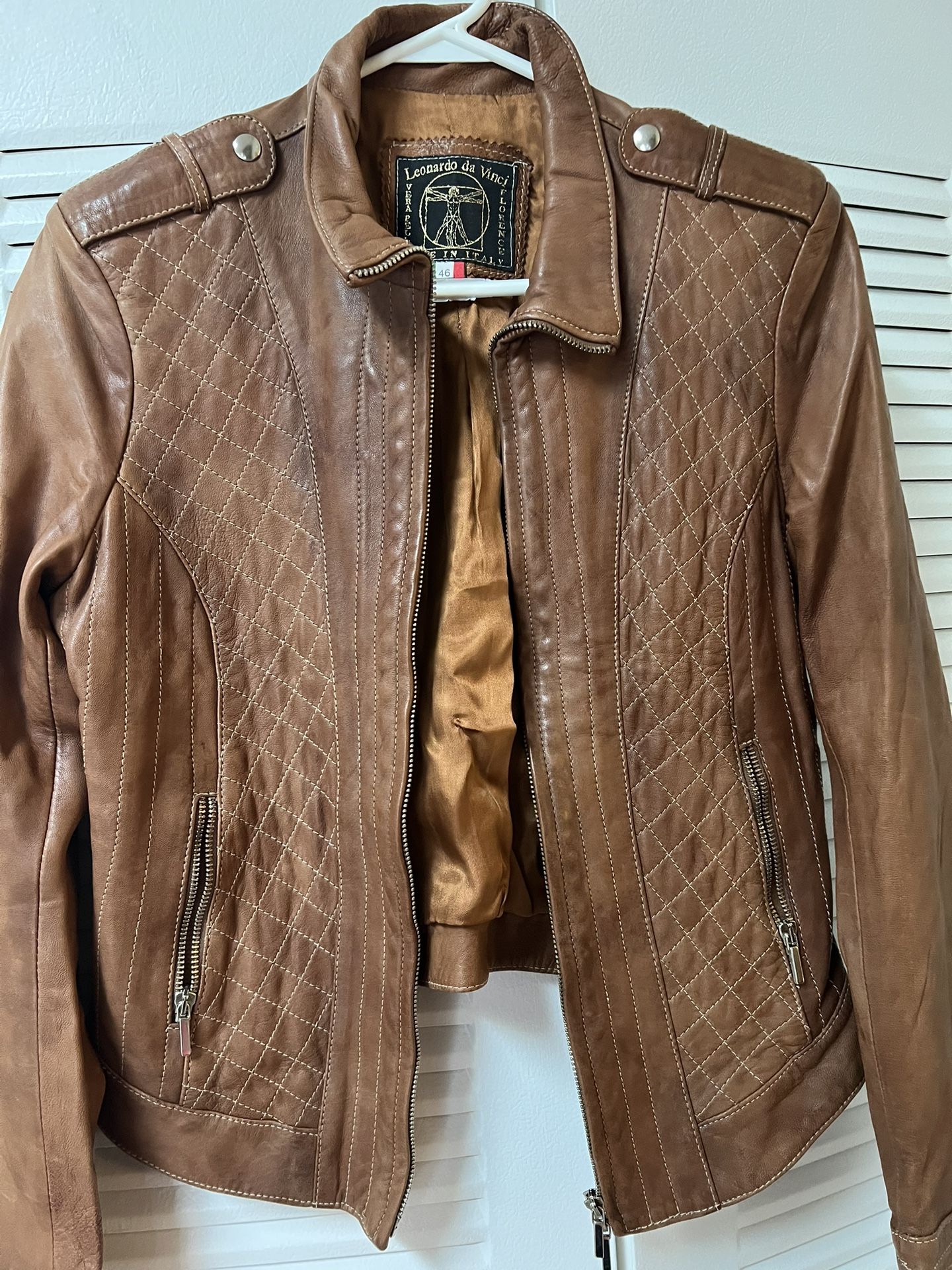 Woman Leather Jacket Leonardo De Vinci