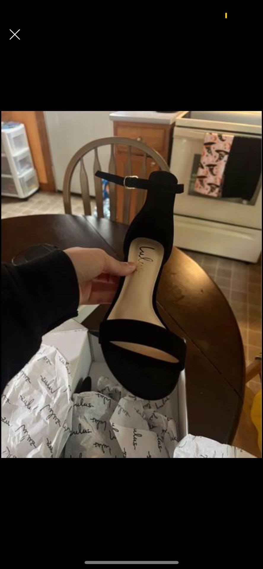 Lulu’s Size 7 Black 2.5” Heels, Brand New In Box