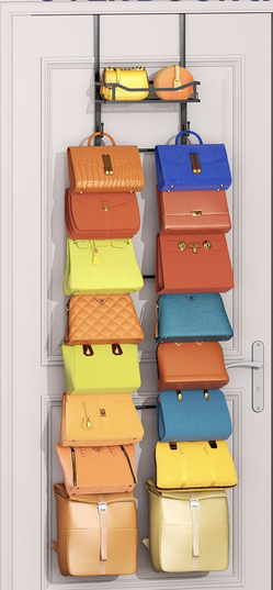 Over the Door Purse Handbag Hat Organizer Rack $25