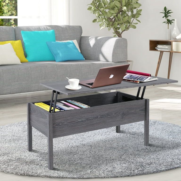 Modern Storage Coffee Table with Lift Top (Gray Oak) - New In Box