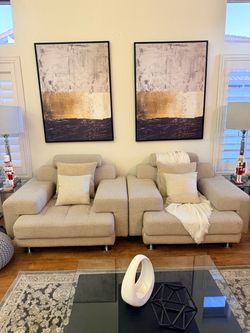 Large Framed Graphic Art Print on Canvas x 2