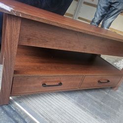 Lift Top Coffe Table w/2 Drrawers & Hidden Compartment 