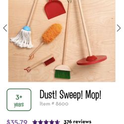 Melissa & Doug Let's Play House! Dust, Sweep & Mop 6pc Set