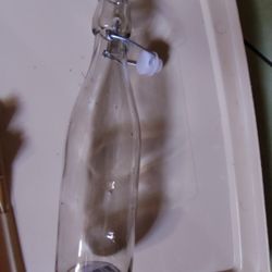 11" Glass Bottle With Stopper 