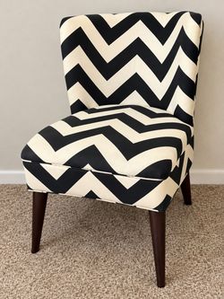 Black and White Chevron Accent Chair