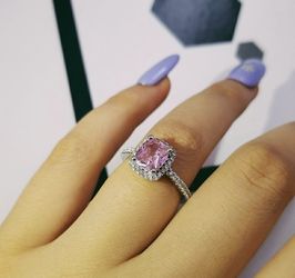 New 18 k white gold engagement ring wedding ring set