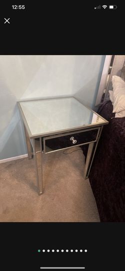 mirrored large end table bedroom or living room