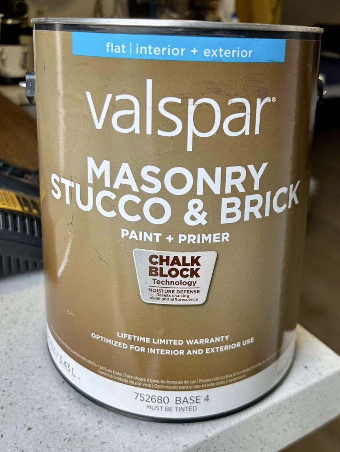 Valspar Paint & Base / Masonry Stucco & Brick / Light Darkish Charcoal Grey 