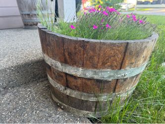 Barrel for plants or vegetables with top soil included