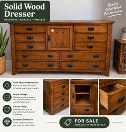 Solid wood dresser