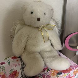 Vintage 2001 Ty plush Teddy Bear 14" White Angel  stuffed animal toy