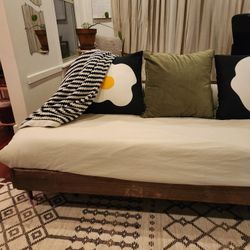 Vintage Mid-Century Modern Day Bed w/ Trundle (+ Mattress)