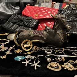 Sterling Silver Chains With Pedants Necklaces ,  Priced Separately , Jade, Earrings , Pins Gucci  Bronze Null