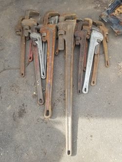 Pipe Wrench Rigid Heavy Duty Plumbing Adjustable