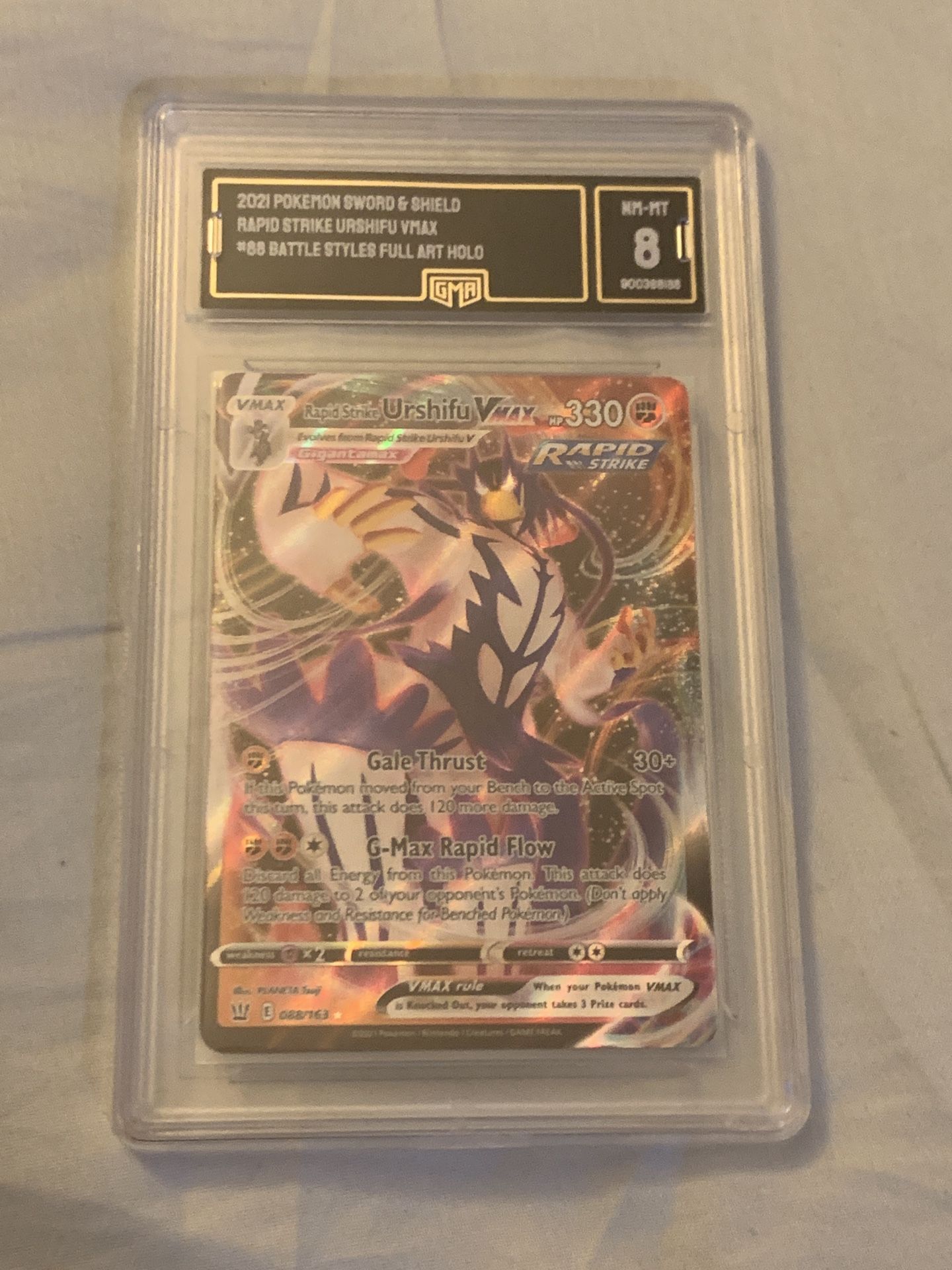 Pokemon Graded 2021 Battle Styles Rapid Strike Urshifu VMAX 88/163 GMA 8