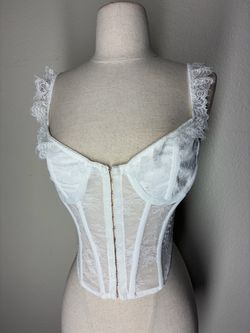 New Women’s Lace Corset Bustier Top, white