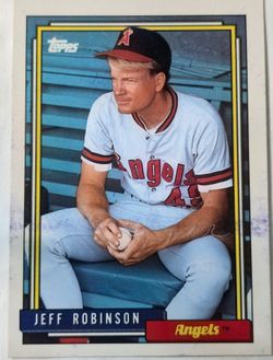 1992 Topps Jeff Robinson Angels Baseball Card # 137 Unc