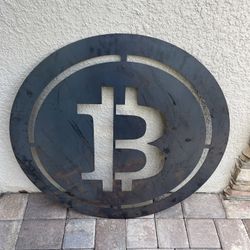 Metal Medium Round Bitcoin Cryptocurrency Wall Art 