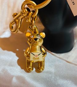 COACH MINI TEDDY BEAR BAG CHARM/ KEY CHARM