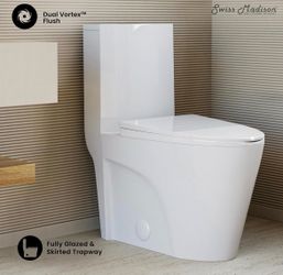 St. Tropez One-Piece 14" Rough-in 1.1/1.6 GPF Dual Top Flush Elongated Toilet in Glossy White