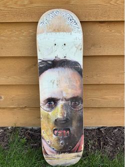 Deathwish Erik Ellington "Eat The Rude" pro model skateboard deck -used 8.25"a Hannibal Lecter graphic