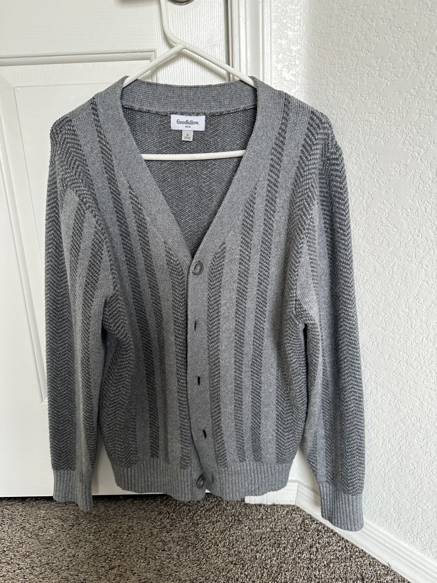 Target Goodfellow & Co Gray Striped Cardigan Sweater Size Small