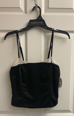 Brand new Juniors black & white lace cami size M