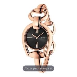 GUCCI Horsebit Black Dial Rose Gold Women's Watch YA139507