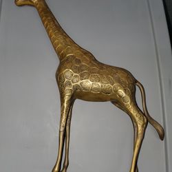 Antique Bronzed Giraffe Figurine Statue Model